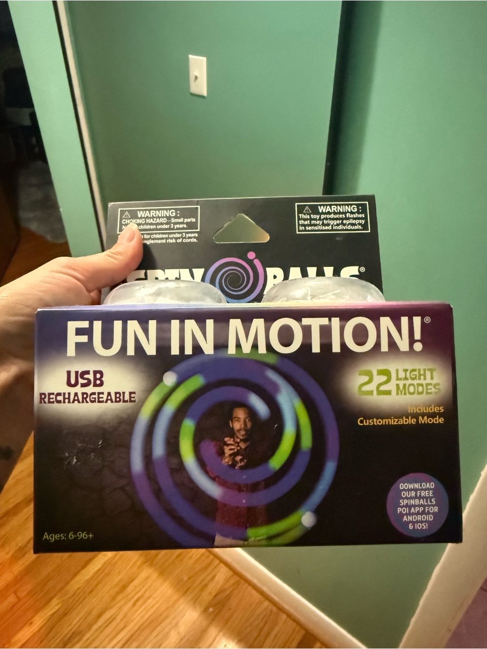 Fun in Motion! USB Rechargeable Light-Up Toy - Purple/Green